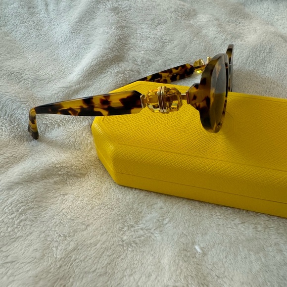 Swarovski Yellow Crystal Sunglasses with Tortoise Frames - Picture 5 of 7